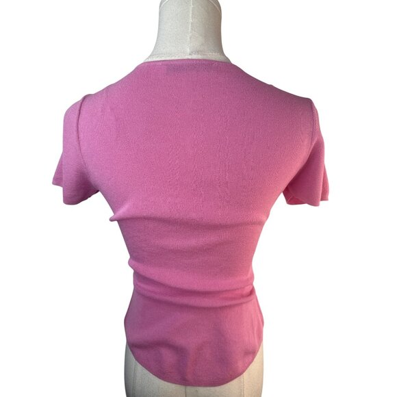 ZARA Pink Ruched Front Top Small Viscose & Polyamide Blend - Picture 12 of 14